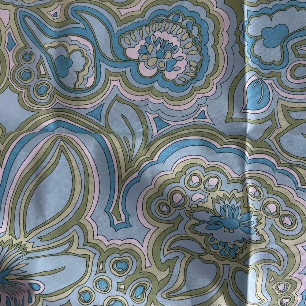 Schumacher fabric Trina Turk Vibrant Blue and Green Scarf